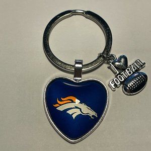 DENVER BRONCOS NFL I Love Football Keychain NEW!!